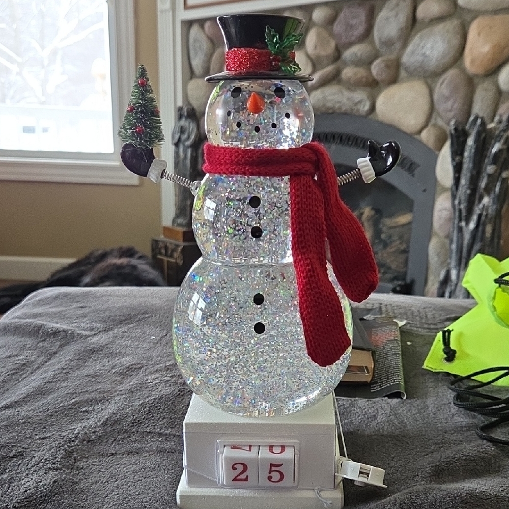 St. Nicholas Square Festive Countdown Snowman Holiday Decoration with Red Scarf